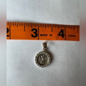 St Christopher metal/14k white gold with diamonds